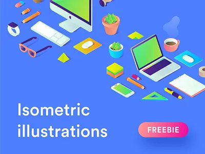 Free Isometric illustrations - available for download again. ai free freebie freebies goods gradient illustrations illustrator isometric sketch ui vector