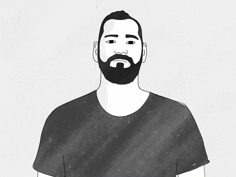 MIC DROP | self-portrait animation black and white cel animation draw frame by frame frametouch gif motion portrait self portrait