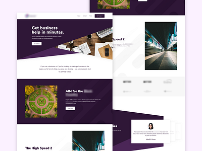 Business Homepage business buttons card case studies corporate design flat homepage landing page navigation purple shadow slider ui