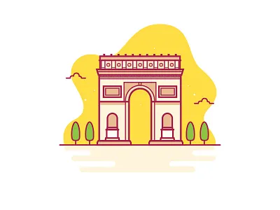 Arc De Triomphe building france icon vector vector illustration