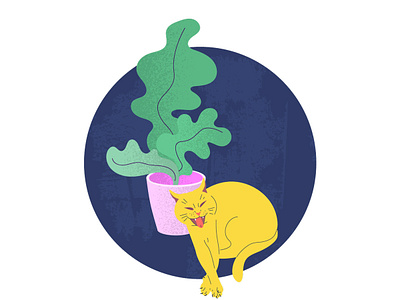 lazy cat cat character design flat illustration lazy minimal minimalist vector
