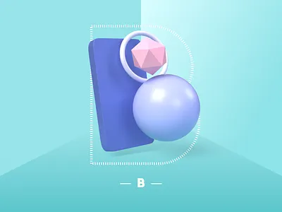 Letter B 3d 3d art adobedimension custom lettering custom type customtype geometic letter lettering render shapes type vector