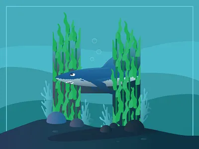 H is for HELL NA blue bubble ocean scary shark summer summertime swim underwater water