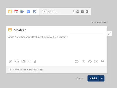 Opened and closed post module illustration post publish ui design user inteface ux design
