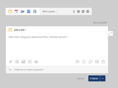 Opened and closed post module illustration post publish ui design user inteface ux design