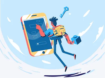 Login to the َApp app app design application character dribble illustration illustrator motiongraphic vector