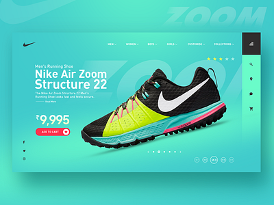 Nike Air Zoom Landing page Web UI branding design design trend 2019 dribbble best shot experience gradient interaction design landing page landing page concept nike nike air nikelandingpage ui ui ux ui design ui web design ux web uxdesign web