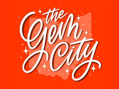 the gem city (aka dayton, oh) art calligraphy dayton design gem gem city graphic graphic design hand lettering hand type illustration ipad letterer lettering ohio procreate red type typography