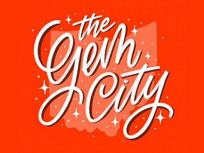 the gem city (aka dayton, oh) art calligraphy dayton design gem gem city graphic graphic design hand lettering hand type illustration ipad letterer lettering ohio procreate red type typography
