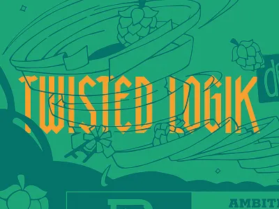 Defiance Brewing Co. beer beer label beers branding cans craft beer custom lettering custom type design drawing hops illustration ipa kansas poster poster design tornado