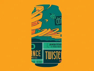 Defiance Brewing Co. Illustration Detail beer beer art beer can beer label beers branding craft beer design drawing hops illustration ipa kansas kansas beer poster poster design tornado