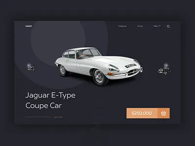 Vinny Vintage Landing Page app design graphic illustration interface design minimal productdesign screen design ui ux ux process vector web design website