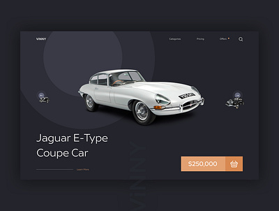 Vinny Vintage Landing Page app design graphic illustration interface design minimal productdesign screen design ui ux ux process vector web design website