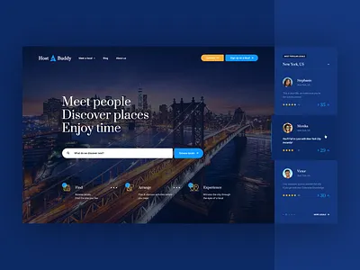 Host a Buddy agency app design hero holidays landingpage mockup onepage pancakes poland theme travel ui ux web webdesign website website animation wordpress