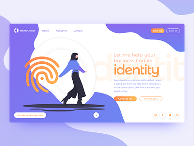 Business Identity cms contact contact me designer freelance freelancer landing landing page purple website web designer webflow