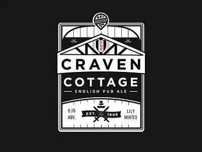 Craven Cottage Label WIP beer can football illustration lable soccer