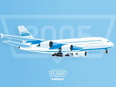 Airbus A380 2005 airbus airplane aviation dc environment flight flying illustration sign signage vector vector illustration washington