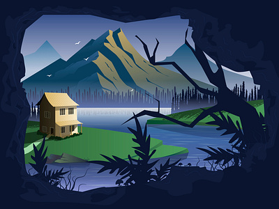 Day 5 | Landscape | 100 days design challenge 100 days challenge design illustration landscape landscape illustration