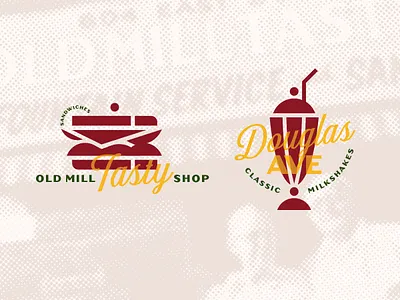 Old Mill Tasty Shop deco diner milkshake sandwich tasty vintage