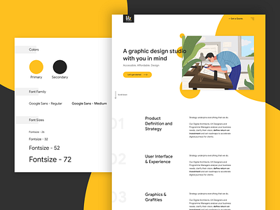 Design Studio Website agency black and yellow brand identity branding and identity design agency design studio studios uiux user experience user interface website design yellow