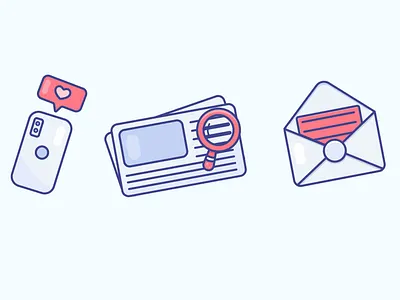 Icons design gradient icon illustration illustrator letter logo minimal newspaper phone vector