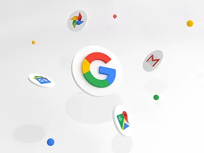 Google Consumer Apps 3d apps data design floating geometric google illustrator logos tech