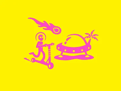 ......what alien meteor palm tree pink ufo what yellow