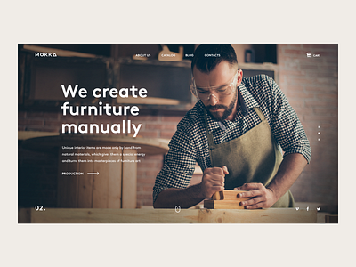Mokka clean design diy furniture handmade homepage logo minimalism promo simple site slider ui uiux ux web webdesign website wood