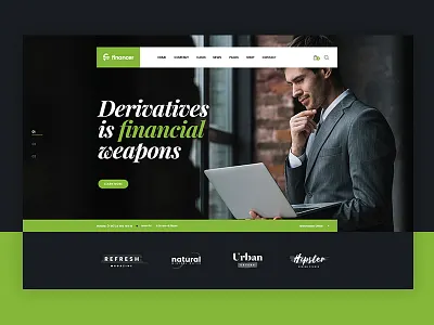 Financer Home Page Two advisor analytical audit bank broker brokerage business consulting corporate creative design finance financial insurance loans trader trading ui