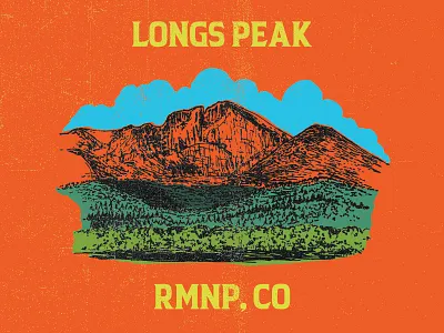 Longs Peak 14er colorado estes park illustration longs peak postcard retro retro illustration rmnp rocky mountains