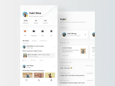 Social Chat Concept Design app card chat message personal search search bar social social app ui