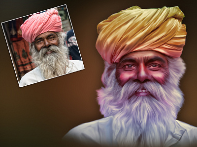 Old Man (Photoshop Smudge Paint) abstract face photoshop painting