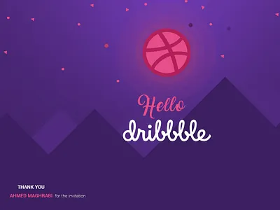 Hello Dribbble design dribbble best shot dribbble invitation first shot invite design thank you thank you card ui ux visualmango