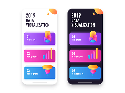 Data UI bar graph data visualization helicogram icon pie chart