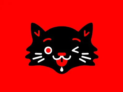 Blinking Cat cat doodle illustration logo