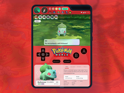 Pokemon World. Galaxy Fold branding dailyui design figma fold galaxy game gameboy pokemon red ui ux