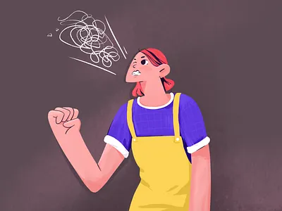 Angry color illustration