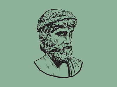 Zeus crosshatch god greece head illustration olympic zeus