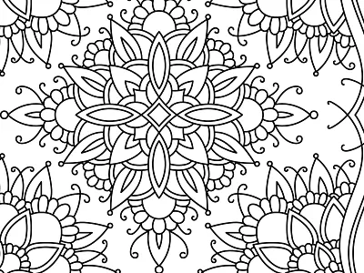 Floral pattern abstract black and white coloring design doodle fabric flowers illustration ornament pattern vector