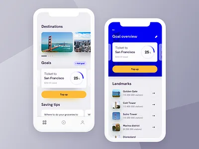 Travel app cards ios iphone x minimal mobile product ui uiux
