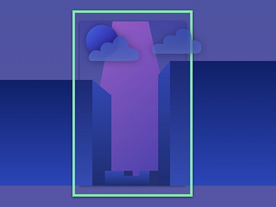 moonlit night ui 插图 画 绘图 艺术 设计
