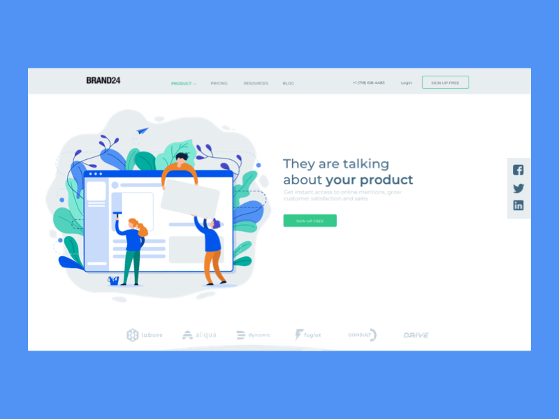Brand24 - web UI animation brand24 clean clean design corporate design design flat homepage information minimal principle app principle for mac redesign ui