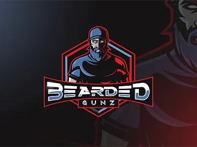 Bearded Gunz artwork beard brandidentity character esport esports gunz hat logo mascot vector