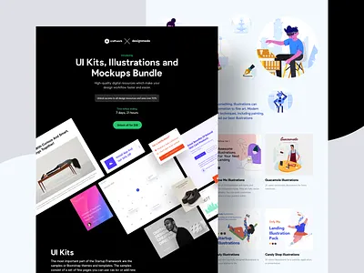 Designmodo × Craftwork ai app application background bundle craftwork design illustation illustration illustrator landing site ui uidesign uiuikit vector walkthrough web web page website
