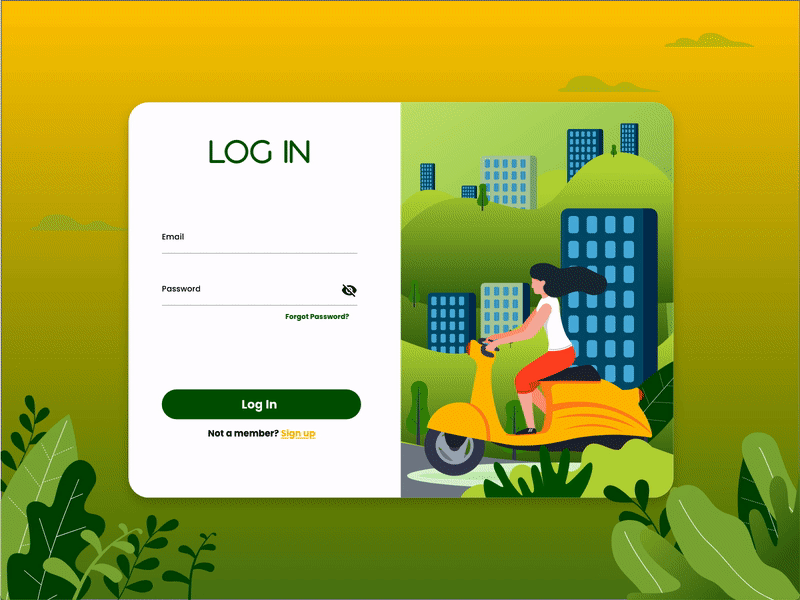 Log In Animation animation log in login login page sign up website website animation