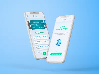 Finance Mobile App balance bank app banking dashboard expenses finance fingerprint fintech log in mastercard mobile mobile app online banking payment savings spendings transactions ui ux visa