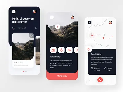 Travel Application app camp map mobile app outdoor travel travel app traveling ui ux