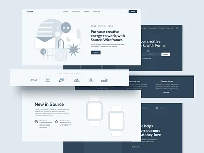 Source Wireframe Kit design figma flat illustration minimal sketch ui ux vector web website