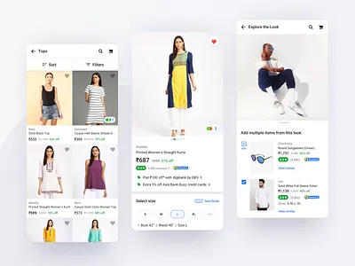 Lifestyle & Fashion Experience browse design ecommerce experience fashion flipkart kurti lifestyle look lookbook photos product page tops ui women