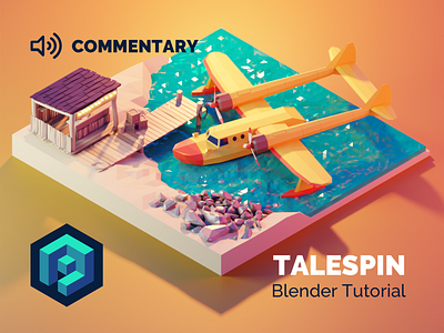 Tale Spin Tutorial 3d airplane blender caribean design diorama fanart illustration isometric low poly lowpoly lowpolyart model render seaduck talespin tutorial